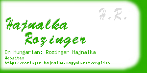 hajnalka rozinger business card